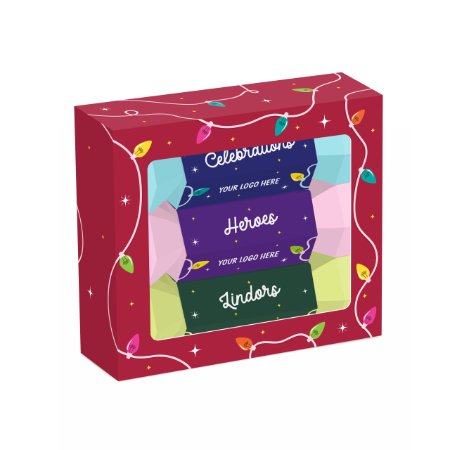 Winter Collection – Trio of Crackers – Celebrations, Lindor Truffles & Heroes
